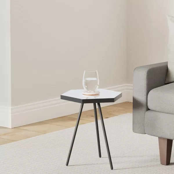 imageKate and Laurel Kashvi Hexagon Side Table 17x15x20 BlackBlackWhite