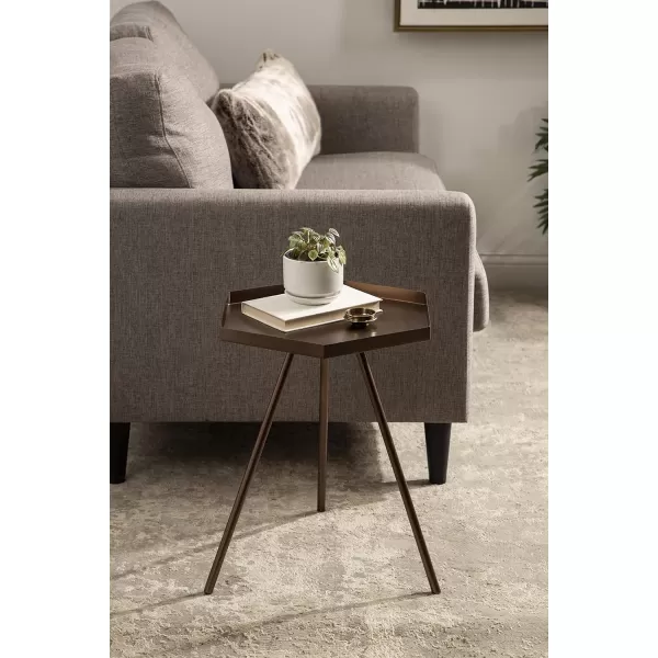 imageKate and Laurel Kashvi Hexagon Side Table 17x15x20 BlackBronze