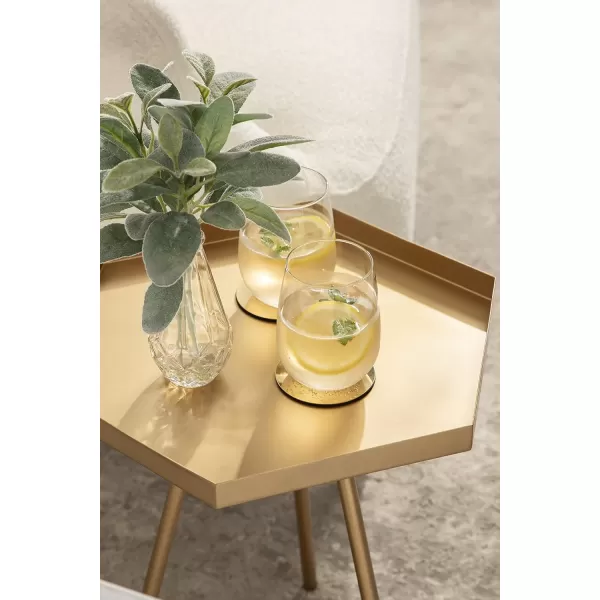 imageKate and Laurel Kashvi Hexagon Side Table 17x15x20 BlackGold