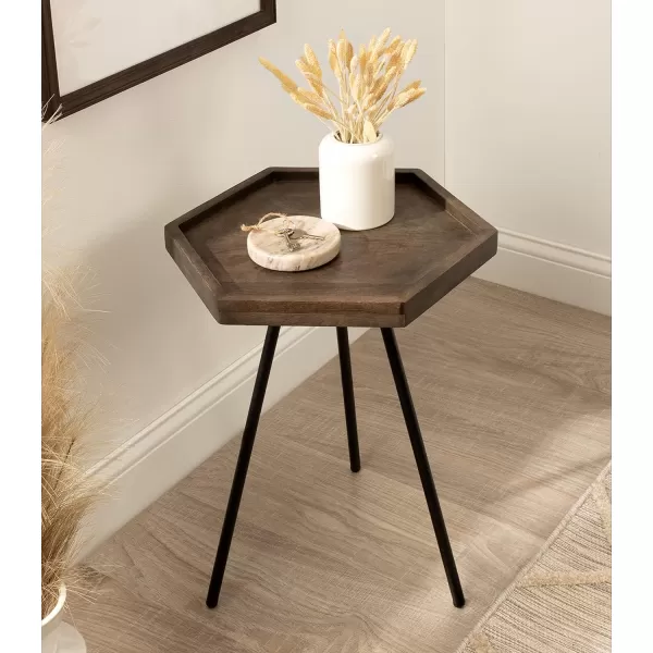 imageKate and Laurel Kashvi Hexagon Side Table 17x15x20 BlackGrayBlack