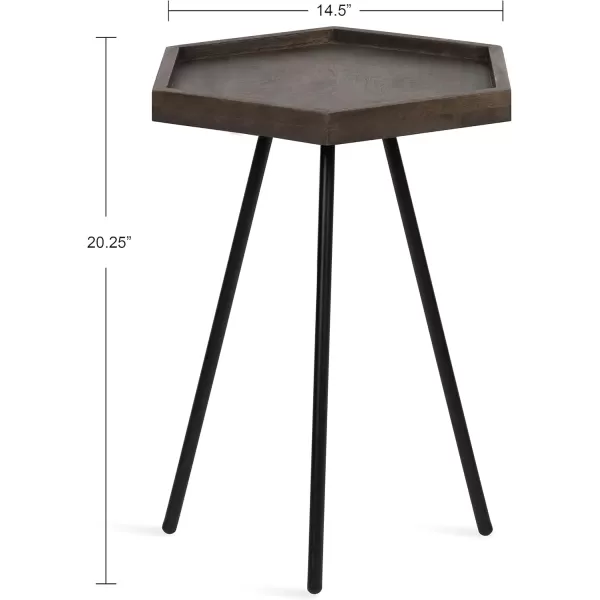 imageKate and Laurel Kashvi Hexagon Side Table 17x15x20 BlackGrayBlack