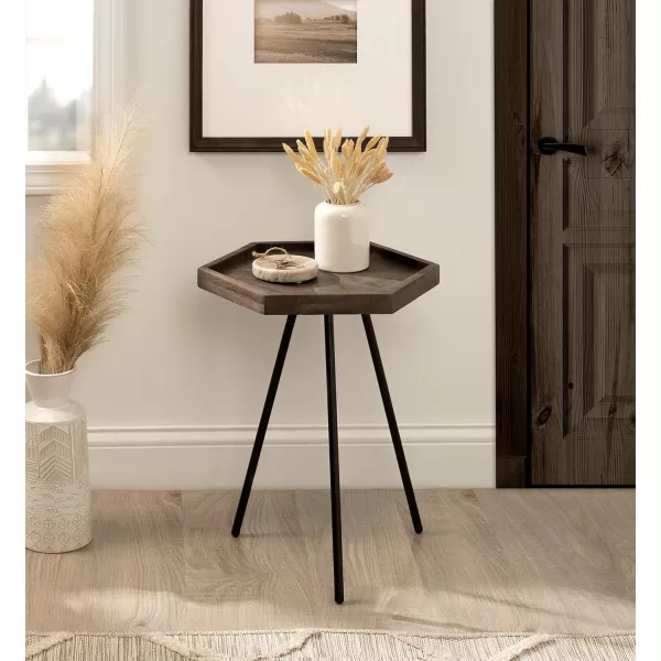imageKate and Laurel Kashvi Hexagon Side Table 17x15x20 BlackGrayBlack