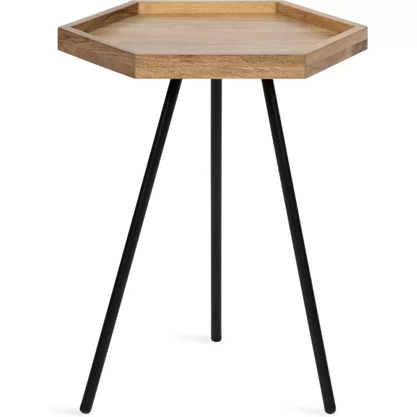 imageKate and Laurel Kashvi Hexagon Side Table 17x15x20 BlackNaturalBlack