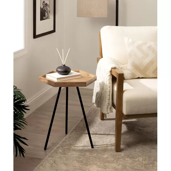 imageKate and Laurel Kashvi Hexagon Side Table 17x15x20 BlackNaturalBlack