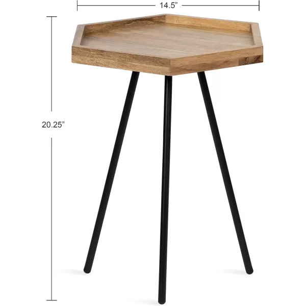 imageKate and Laurel Kashvi Hexagon Side Table 17x15x20 BlackNaturalBlack