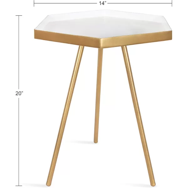 imageKate and Laurel Kashvi Hexagon Side Table 17x15x20 BlackWhiteGold