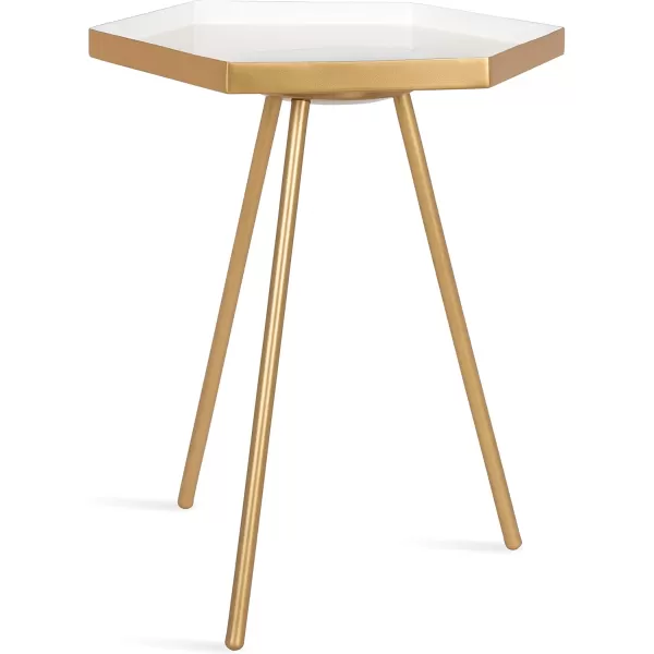imageKate and Laurel Kashvi Hexagon Side Table 17x15x20 BlackWhiteGold