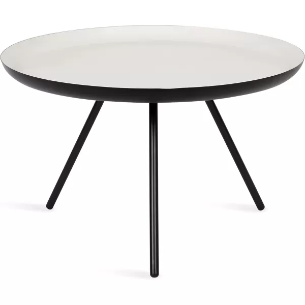 imageKate and Laurel Laranya Round Metal Coffee Table 25quot Diameter GoldWhiteBlackWhite