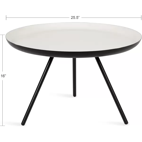 imageKate and Laurel Laranya Round Metal Coffee Table 25quot Diameter GoldWhiteBlackWhite