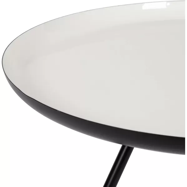 imageKate and Laurel Laranya Round Metal Coffee Table 25quot Diameter GoldWhiteBlackWhite