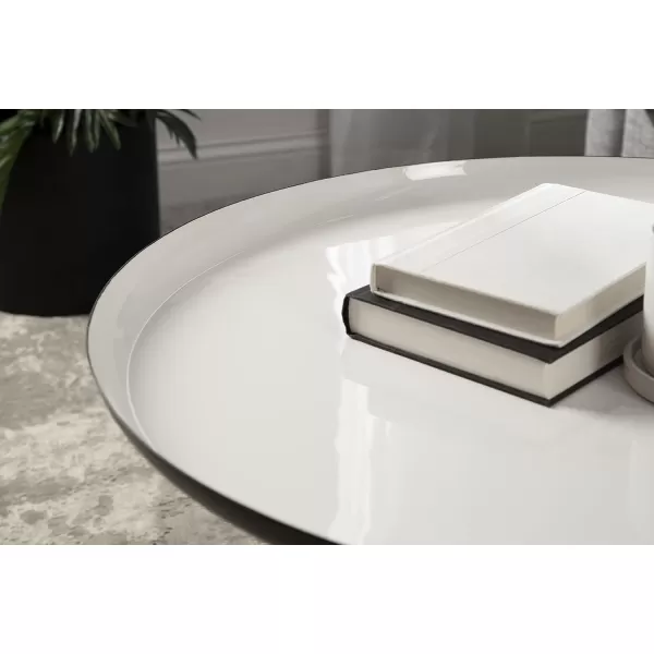 imageKate and Laurel Laranya Round Metal Coffee Table 25quot Diameter GoldWhiteBlackWhite