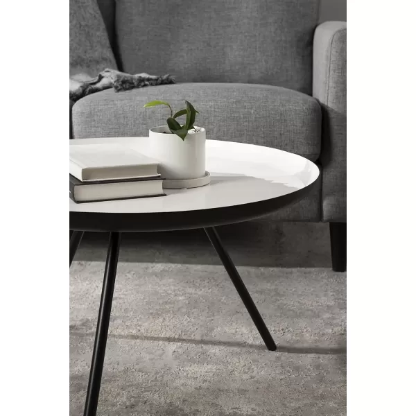 imageKate and Laurel Laranya Round Metal Coffee Table 25quot Diameter GoldWhiteBlackWhite