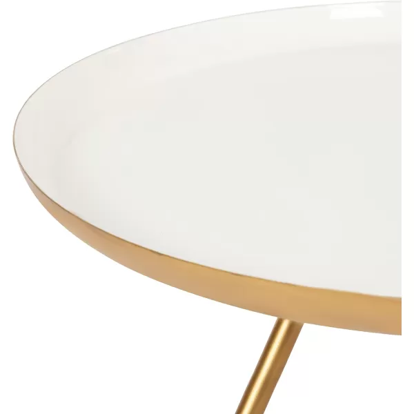 imageKate and Laurel Laranya Round Metal Coffee Table 25quot Diameter GoldWhiteGoldWhite