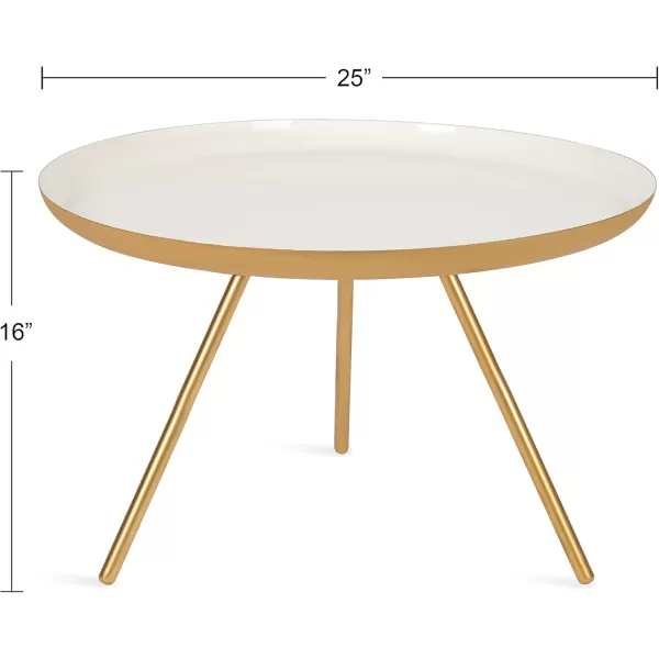 imageKate and Laurel Laranya Round Metal Coffee Table 25quot Diameter GoldWhiteGoldWhite