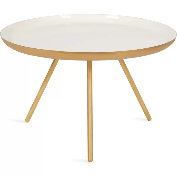 imageKate and Laurel Laranya Round Metal Coffee Table 25quot Diameter GoldWhiteGoldWhite