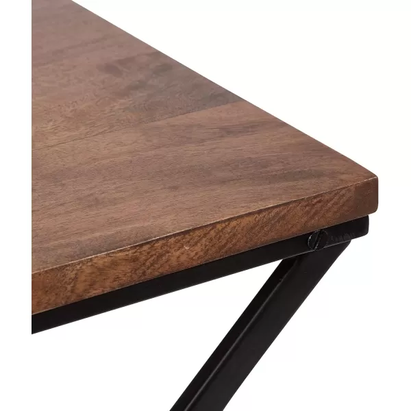 imageKate and Laurel Laraway Modern Rectangle Side Table 20 x 14 x 20 White and Gold Metal Bedroom Nightstand Table with White Marble Tabletop and Foldable FrameRustic Brown and Black