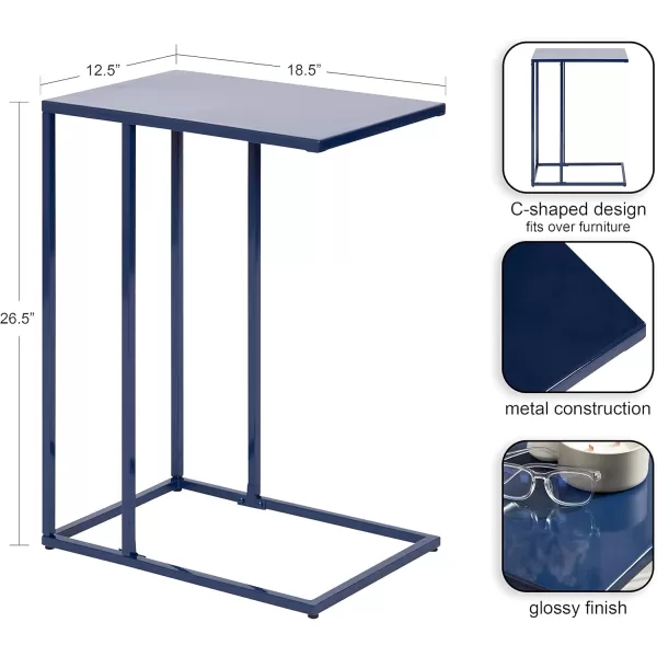 imageKate and Laurel Lockhardt Modern Decorative C Side Table as a TV Tray Bedroom Accent Piece or a Versatile Laptop Stand 19x13x27 Navy BlueNavy Blue