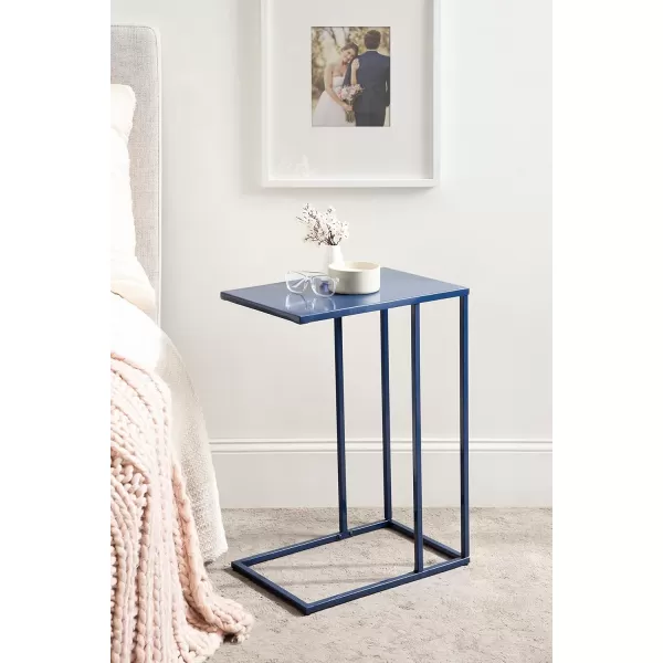 imageKate and Laurel Lockhardt Modern Decorative C Side Table as a TV Tray Bedroom Accent Piece or a Versatile Laptop Stand 19x13x27 Navy BlueNavy Blue