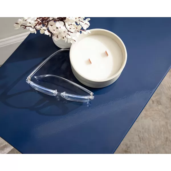 imageKate and Laurel Lockhardt Modern Decorative C Side Table as a TV Tray Bedroom Accent Piece or a Versatile Laptop Stand 19x13x27 Navy BlueNavy Blue