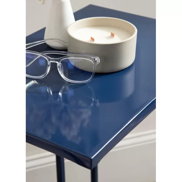 imageKate and Laurel Lockhardt Modern Decorative C Side Table as a TV Tray Bedroom Accent Piece or a Versatile Laptop Stand 19x13x27 Navy BlueNavy Blue