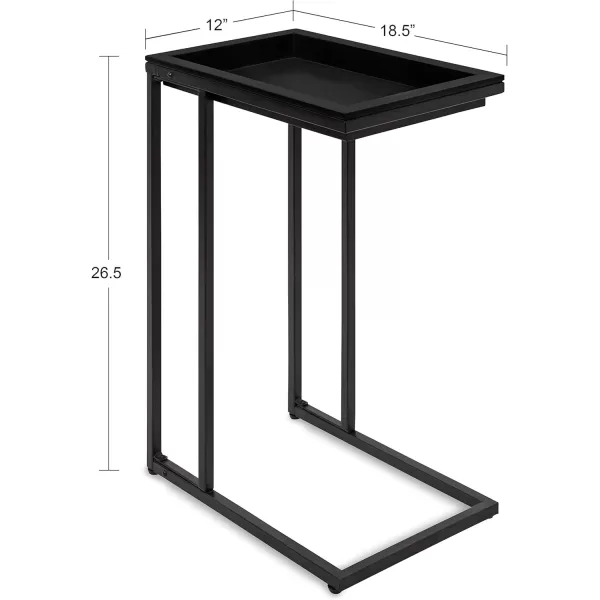 imageKate and Laurel Lockridge Foldable Modern Side CTable 185quot x 12quot x 2675quot BlackBlack