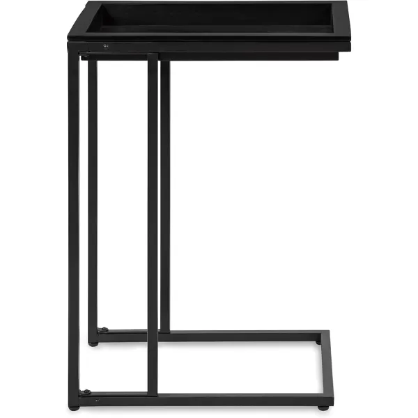 imageKate and Laurel Lockridge Foldable Modern Side CTable 185quot x 12quot x 2675quot BlackBlack