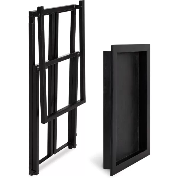 imageKate and Laurel Lockridge Foldable Modern Side CTable 185quot x 12quot x 2675quot BlackBlack