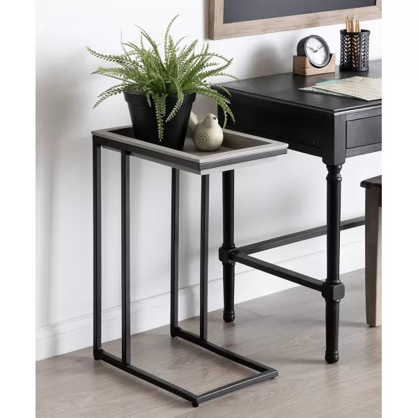 imageKate and Laurel Lockridge Foldable Modern Side CTable 185quot x 12quot x 2675quot BlackGrey