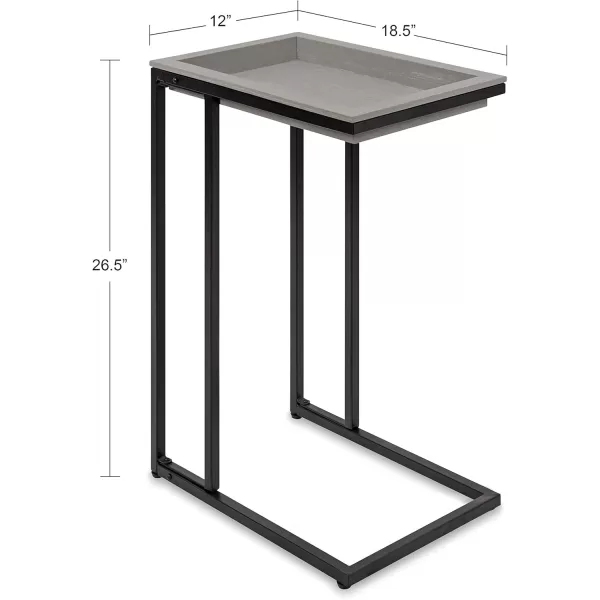 imageKate and Laurel Lockridge Foldable Modern Side CTable 185quot x 12quot x 2675quot BlackGrey