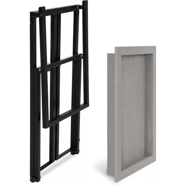 imageKate and Laurel Lockridge Foldable Modern Side CTable 185quot x 12quot x 2675quot BlackGrey