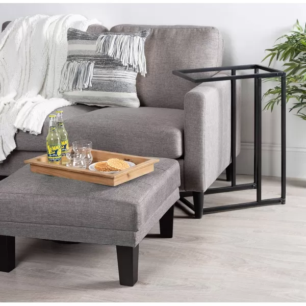 imageKate and Laurel Lockridge Foldable Modern Side CTable 185quot x 12quot x 2675quot BlackNatural