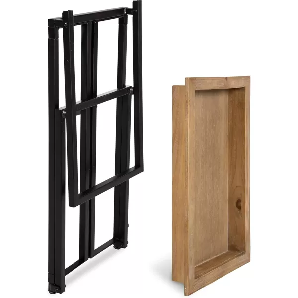 imageKate and Laurel Lockridge Foldable Modern Side CTable 185quot x 12quot x 2675quot BlackNatural