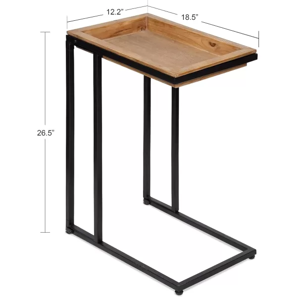 imageKate and Laurel Lockridge Foldable Modern Side CTable 185quot x 12quot x 2675quot BlackNatural