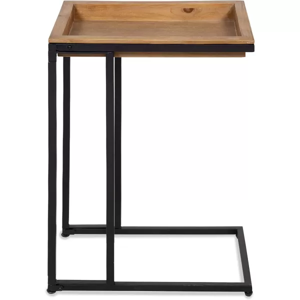 imageKate and Laurel Lockridge Foldable Modern Side CTable 185quot x 12quot x 2675quot BlackNatural