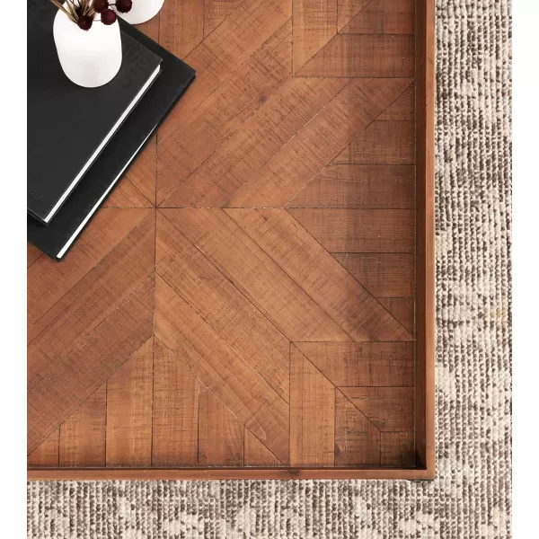 imageKate and Laurel Marsh Square Wood and Metal Coffee 27 x 27 x 18 Rustic Brown and Black Modern Farmhouse Living Room Table with Mixed Materials Design and Industrial Iron Detailing 27x27x18
