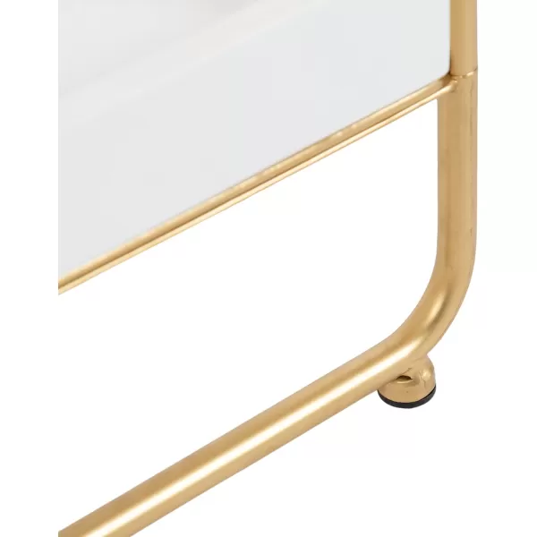 imageKate and Laurel Nicco Modern Transitional 2Tier Side Table 16 x 13 x 26 Natural Wood and Black Tiered Rectangle End Table for Storage and Display in Living Room Home DecorWhiteGold