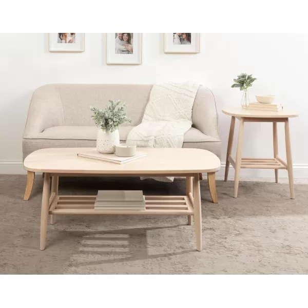 imageKate and Laurel Niles Transitional Tiered Rectangle Coffee Table with Storage for Living Room Decor 44x22x18 Natural
