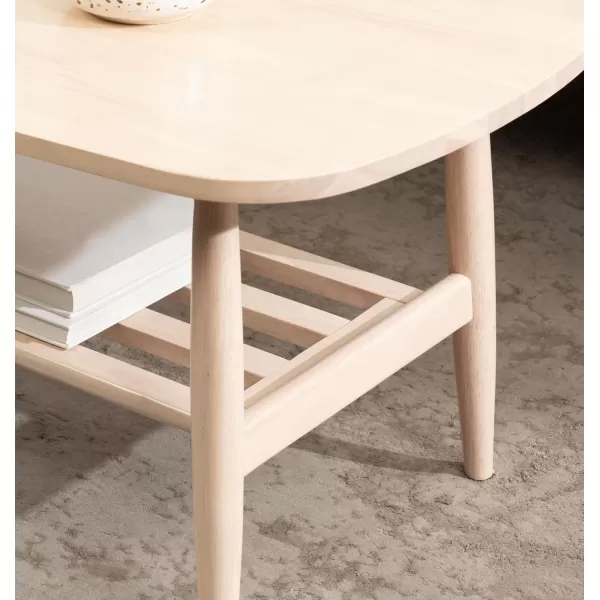 imageKate and Laurel Niles Transitional Tiered Rectangle Coffee Table with Storage for Living Room Decor 44x22x18 Natural