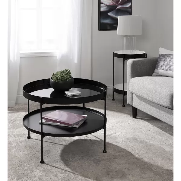 imageKate and Laurel Nira Metal Coffee Table 26quot Diameter BlackBlack