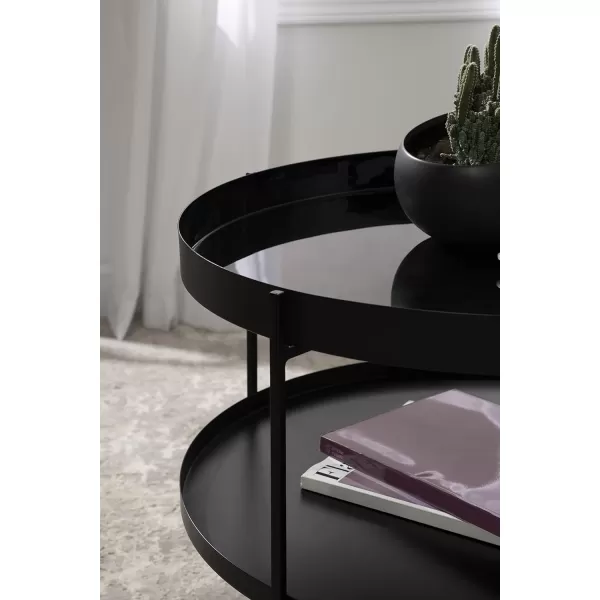 imageKate and Laurel Nira Metal Coffee Table 26quot Diameter BlackBlack