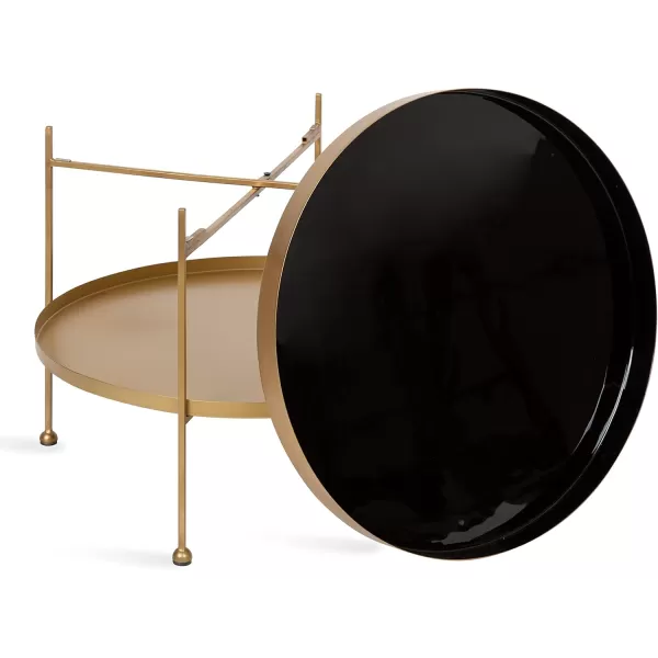 imageKate and Laurel Nira Metal Coffee Table 26quot Diameter BlackBlackGold