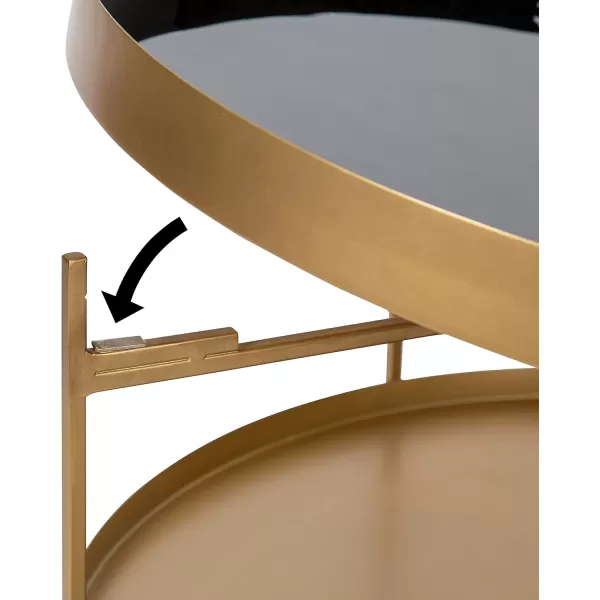 imageKate and Laurel Nira Metal Coffee Table 26quot Diameter BlackBlackGold