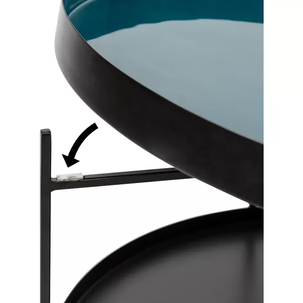 imageKate and Laurel Nira Metal Coffee Table 26quot Diameter BlackTealBlack