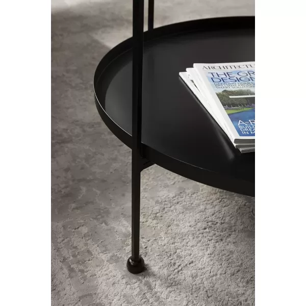 imageKate and Laurel Nira Metal Coffee Table 26quot Diameter BlackTealBlack