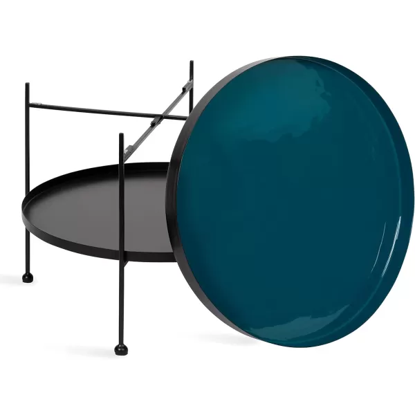 imageKate and Laurel Nira Metal Coffee Table 26quot Diameter BlackTealBlack