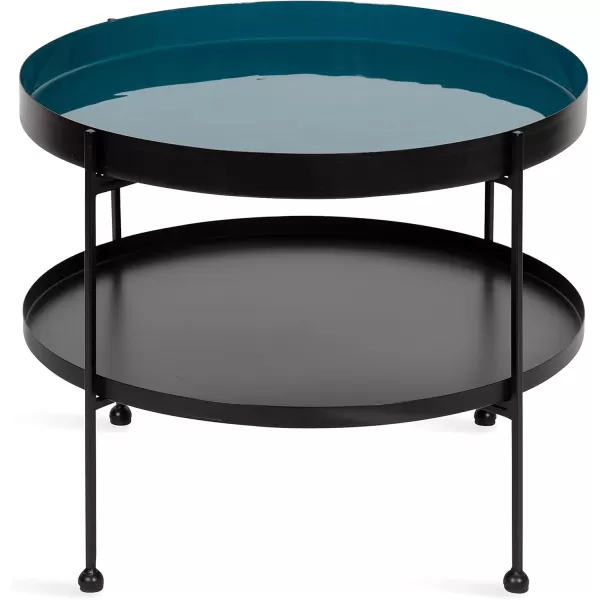 imageKate and Laurel Nira Metal Coffee Table 26quot Diameter BlackTealBlack