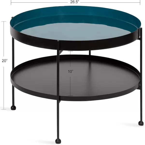 imageKate and Laurel Nira Metal Coffee Table 26quot Diameter BlackTealBlack