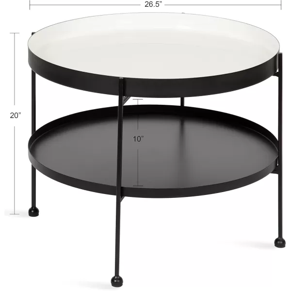 imageKate and Laurel Nira Metal Coffee Table 26quot Diameter BlackWhiteBlack