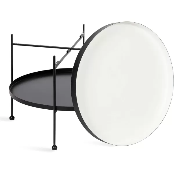 imageKate and Laurel Nira Metal Coffee Table 26quot Diameter BlackWhiteBlack