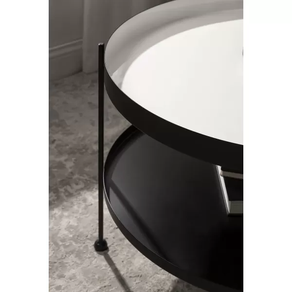 imageKate and Laurel Nira Metal Coffee Table 26quot Diameter BlackWhiteBlack